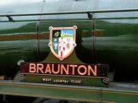 34046 Braunton's nameplate while waiting to head the 09:30 service to Heywood from Platform 2 at Bury Bolton Street Station - Chris Taylor